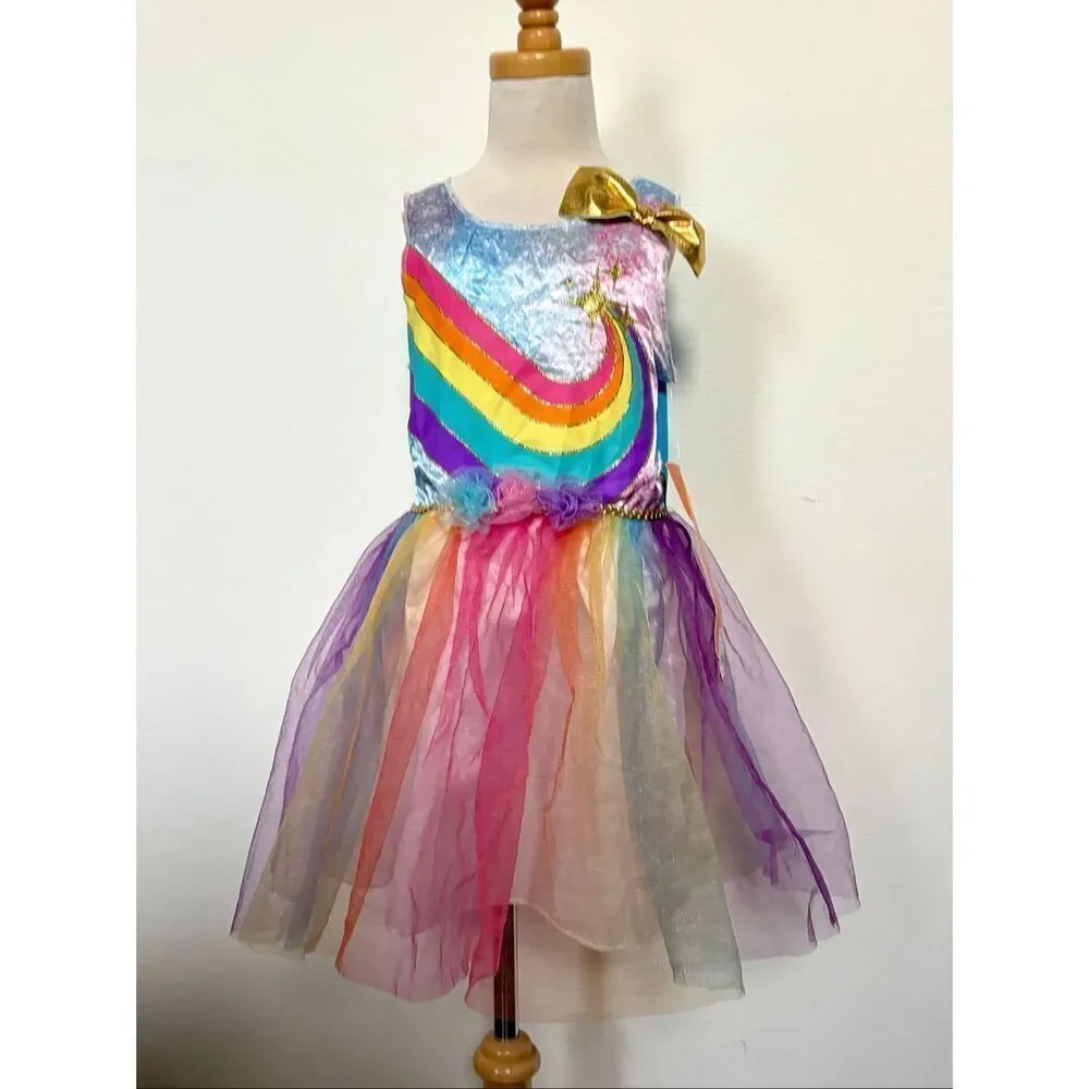 NEW Hyde & Eek Boutique Girls 4T/5T Rainbow Fairy Unicorn Costume